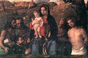BELLINI, Giovanni Madonna and Child with Four Saints and Donator Spain oil painting reproduction